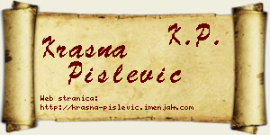 Krasna Pislević vizit kartica
